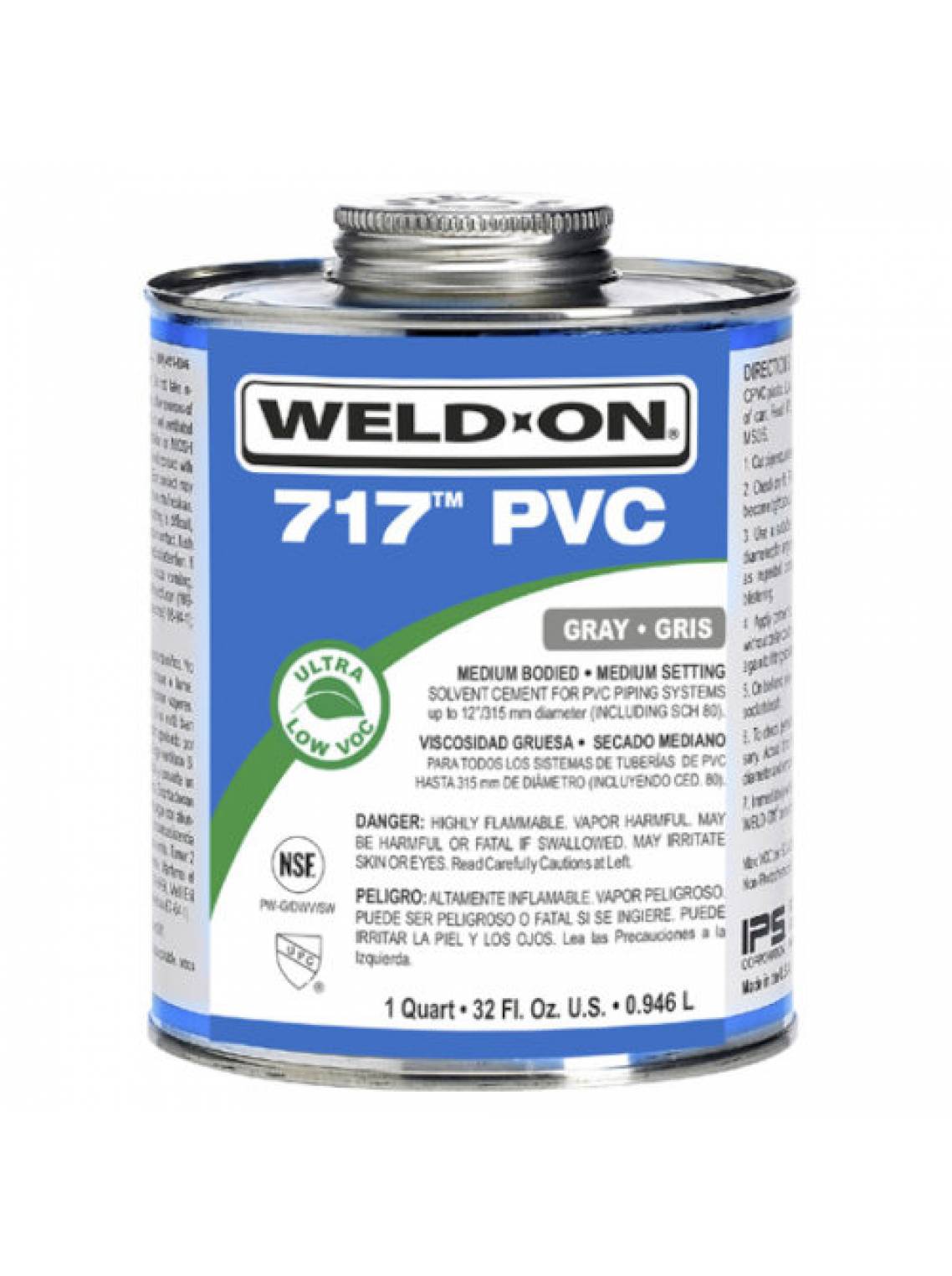 thumbnail image 2 of IPS Weld-On 721 PVC Cement – Blue Medium Bodied, 1 Pint (Exp 09/25) 2 of 4